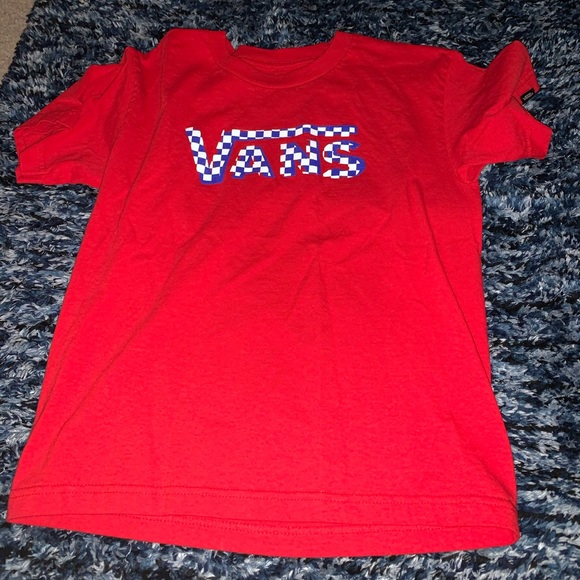 red white blue vans shirt